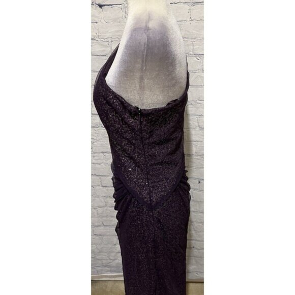 Lauren Ralph Lauren eggplant purple sequin formal Gown dress Size 8 - Picture 4 of 9